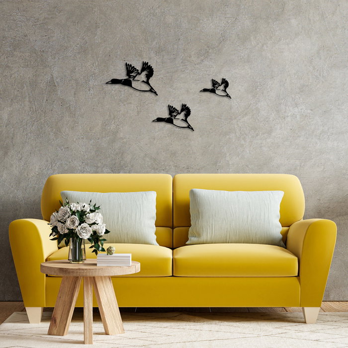Wallity Ducks - 290 Escultura de Pared de Metal Negra